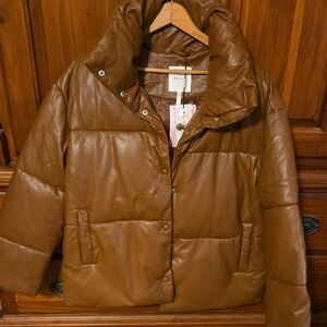 Avec Les Filles Brown Puffer Jacket